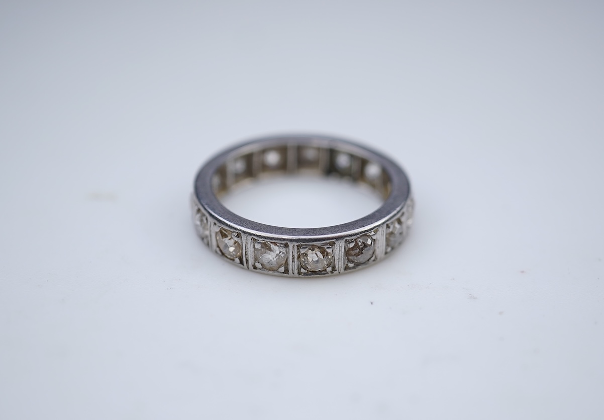 A diamond eternity ring